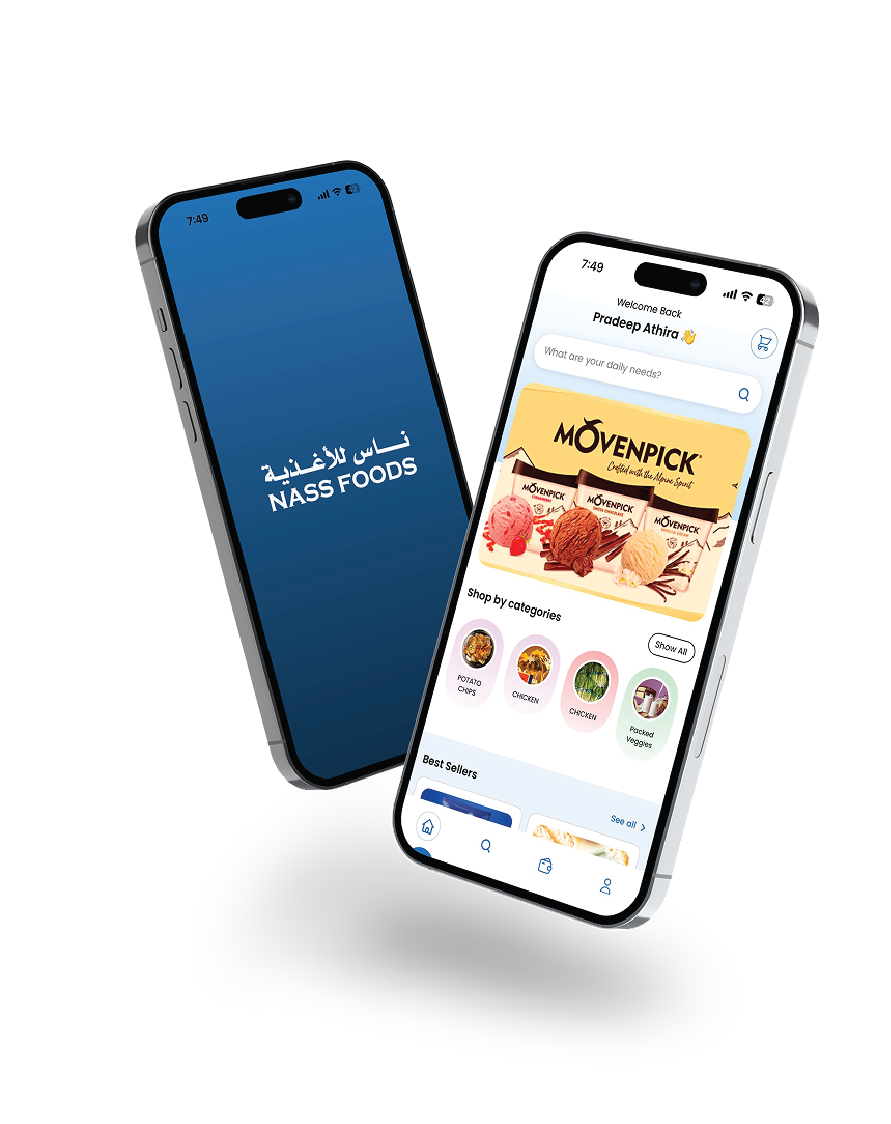 Nass Foods mobile app on iPhone